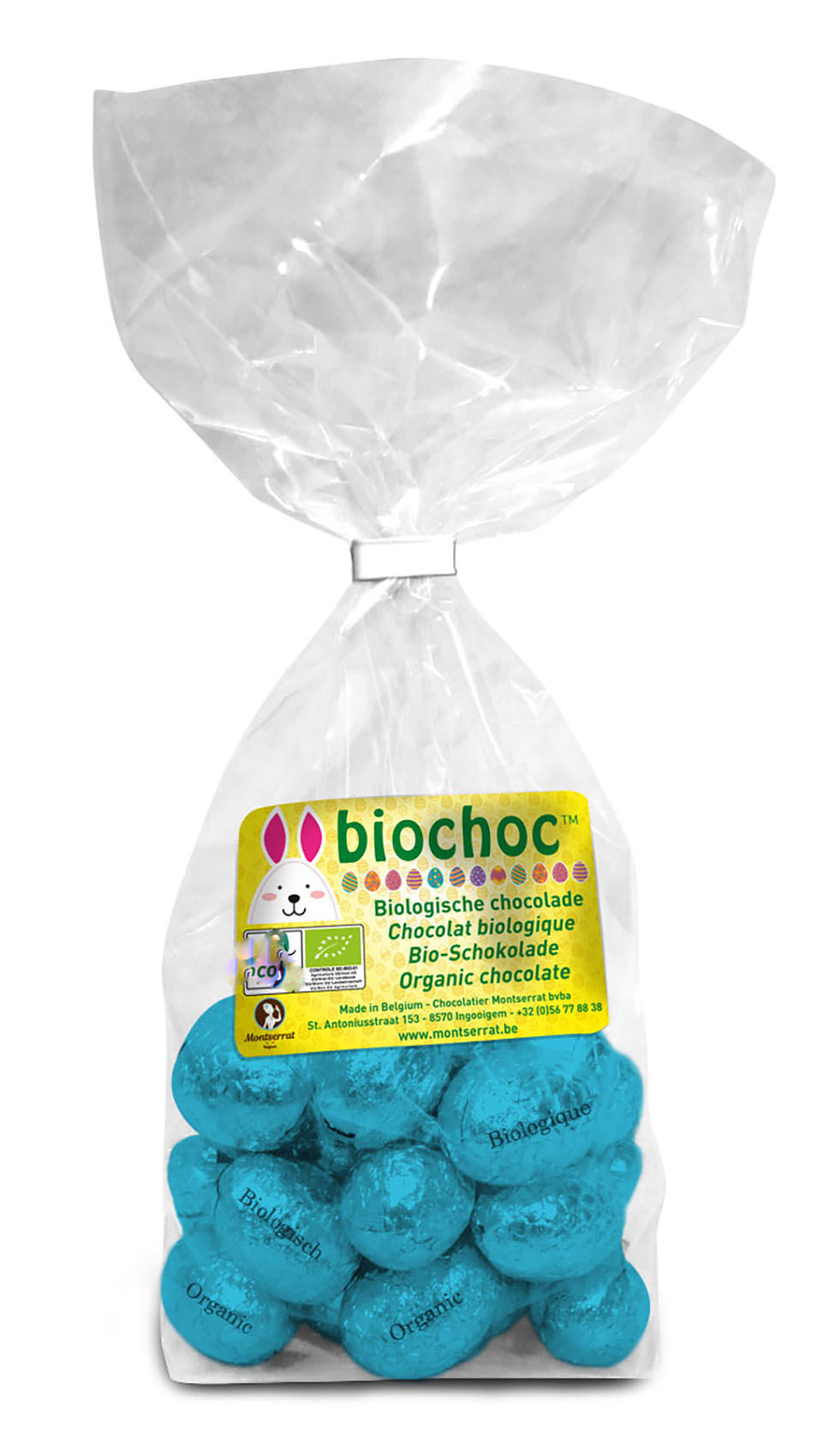 Biochoc Oeufs Pâques rempli en sachet lait bio 150g